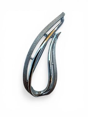 Vintage Sarah Coventry Silver Tone Abstract Leaf Brooch Modernist Pin